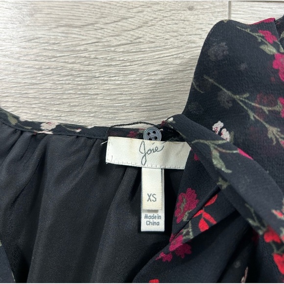 Joie Grover Silk Mini Long Sleeve Dress in Caviar & Dubonnet - Picture 5 of 11